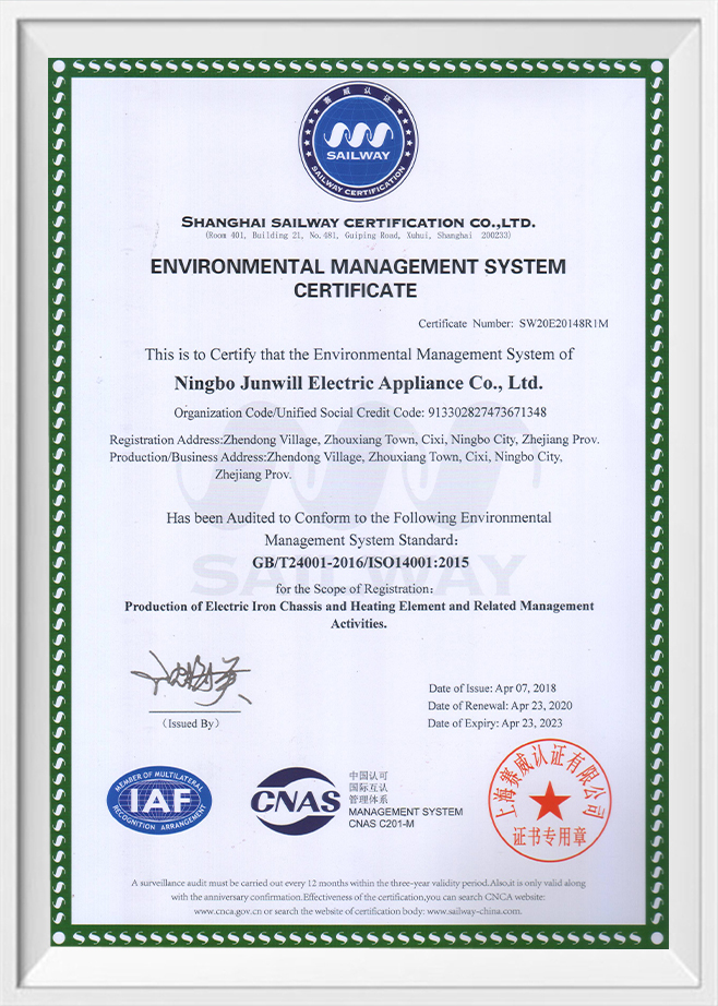 Chứng chỉ ISO14001